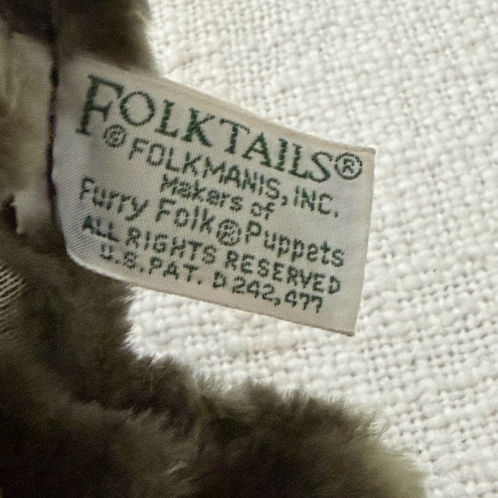 TURTLE FOLKTAILS TURTLE FOLKMANIS FURRY FOLK PUPPET PLUSH HAND PUPPET - Picture 7 of 8